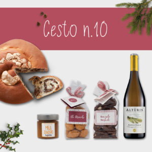 Cesto n.10 che contiene Composta di mele e zenzero, Strucchi, Non solo Morbidi e vino Alturis