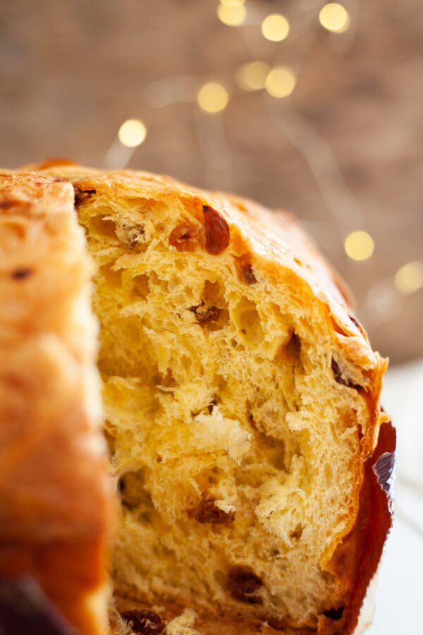 close up fetta di panettone